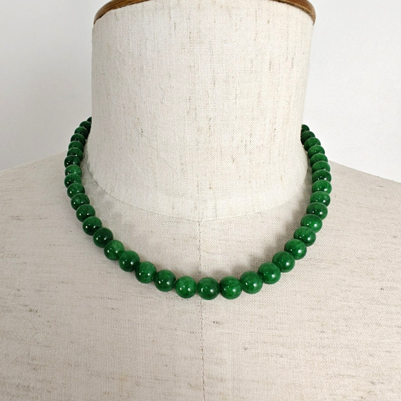 Vintage Lot of Two Beaded Necklaces Green Orange Coral Stones 17" - 18" Long - Picture 8 of 12